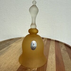 VINTAGE PILGRIM HAND BLOWN FROSTED ORANGE GLASS BELL